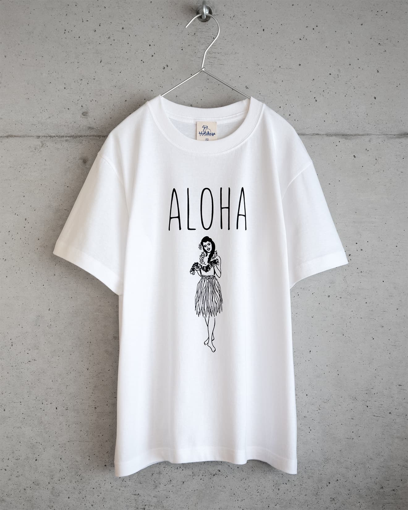 ALOHA HULA GIRL ハワイアンTシャツ ユニセックス ホワイト