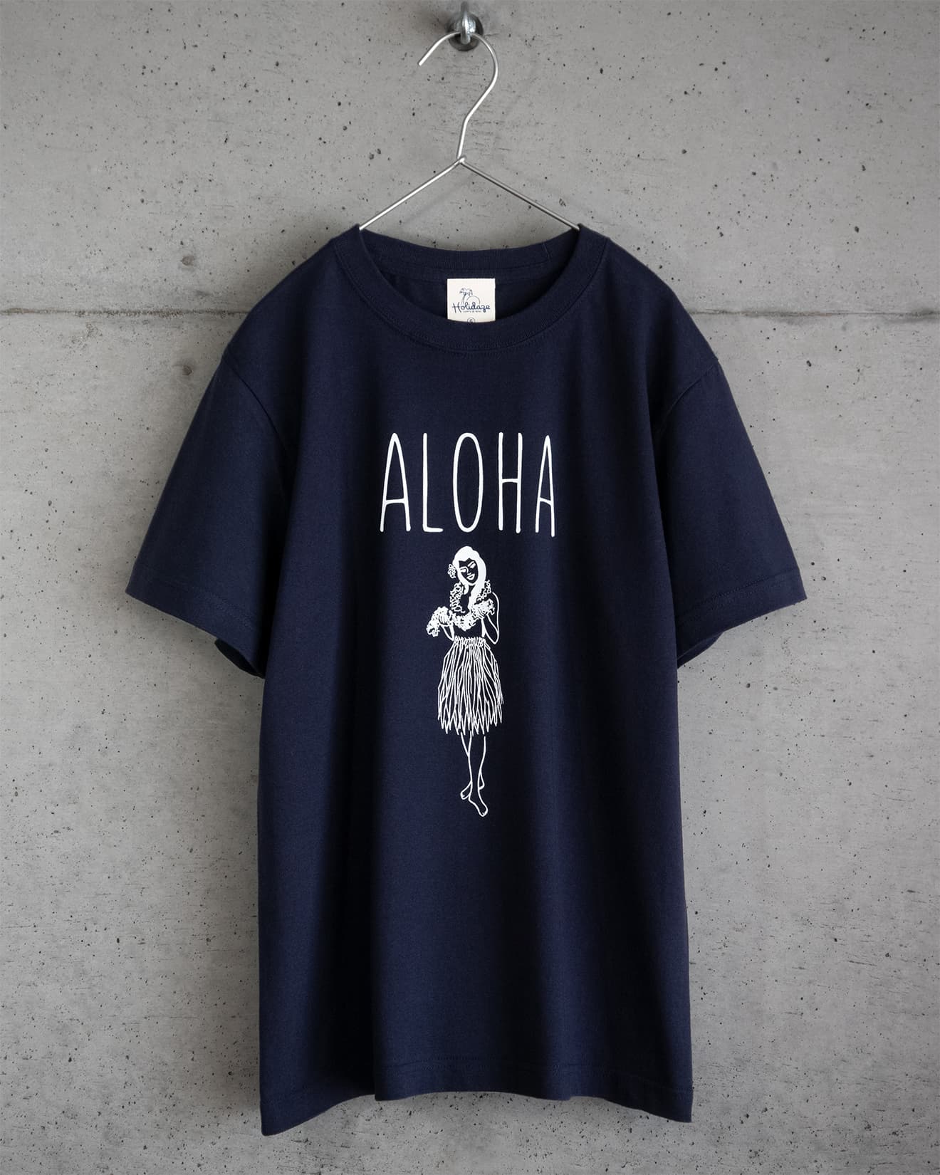 ALOHA HULA GIRL ハワイアンTシャツ ユニセックス ネイビー