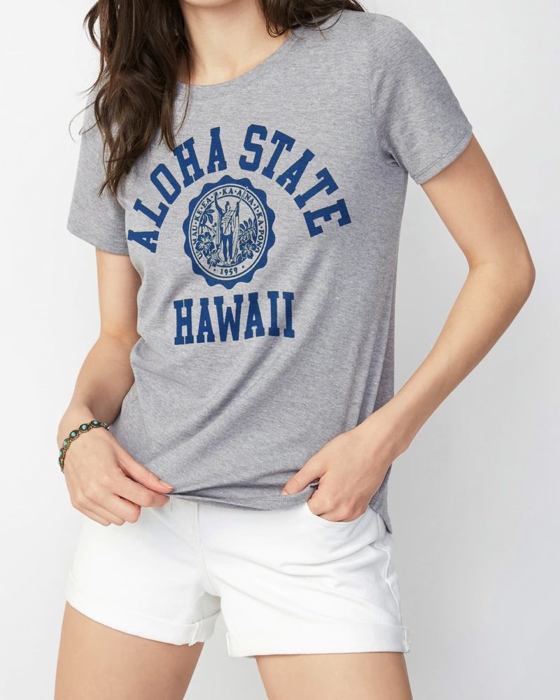 aloha state hawaii レディース カレッジTシャツ