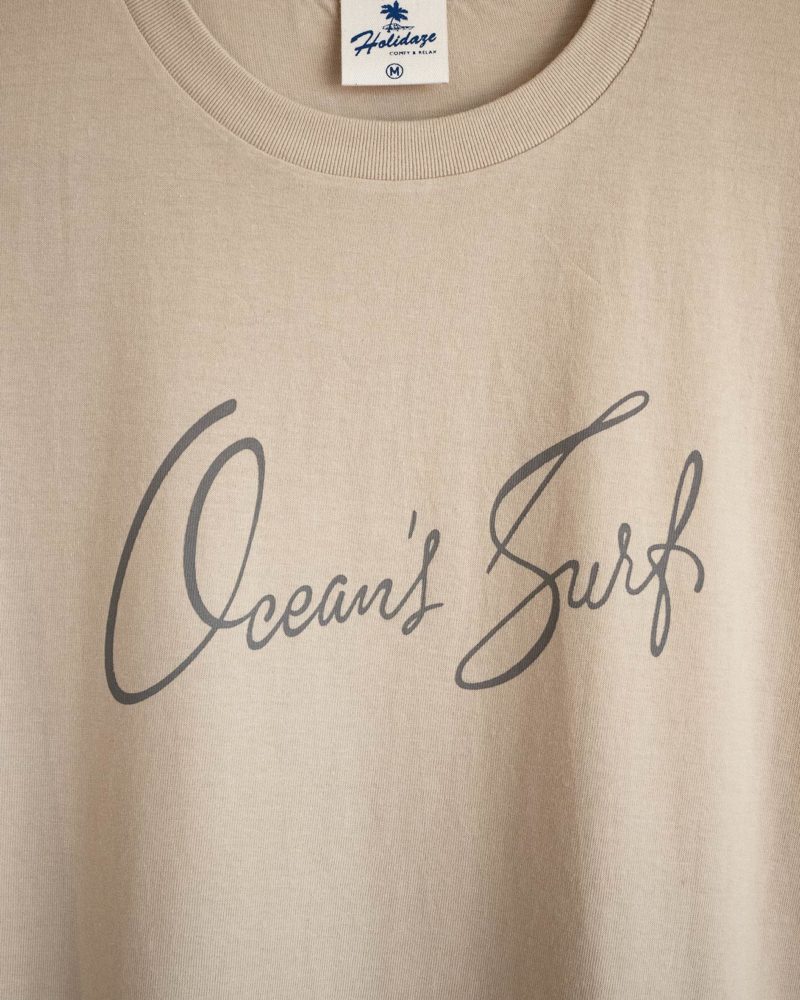 OCEAN'S SURF サーフTシャツ ユニセックス ベージュ